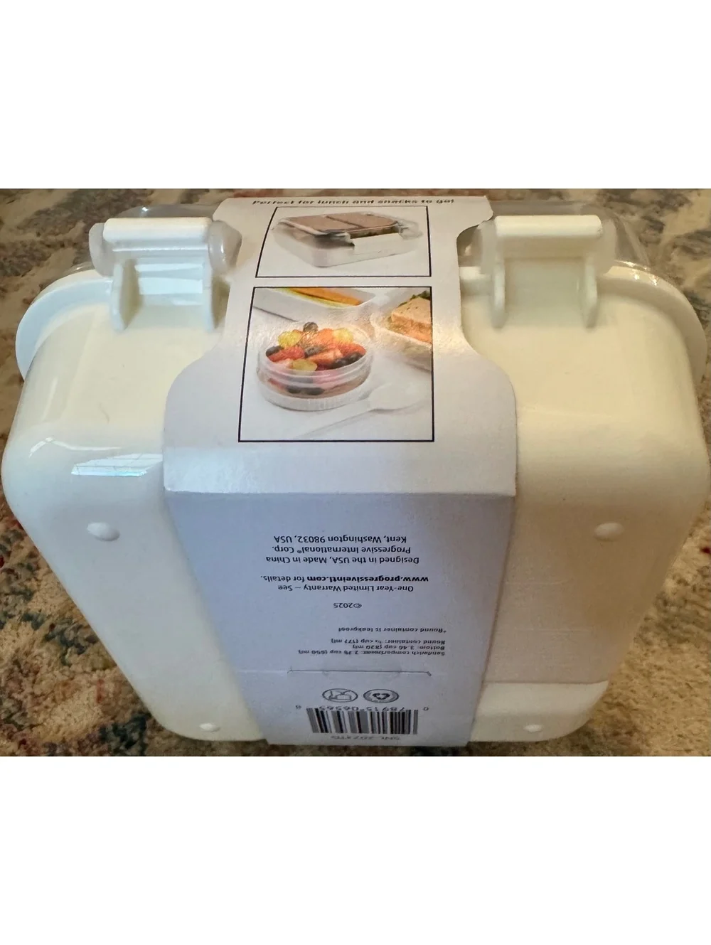 Snap Lock Lunch Plus 4-Piece Beige Lunch Container Set with Leak-Proof Cup